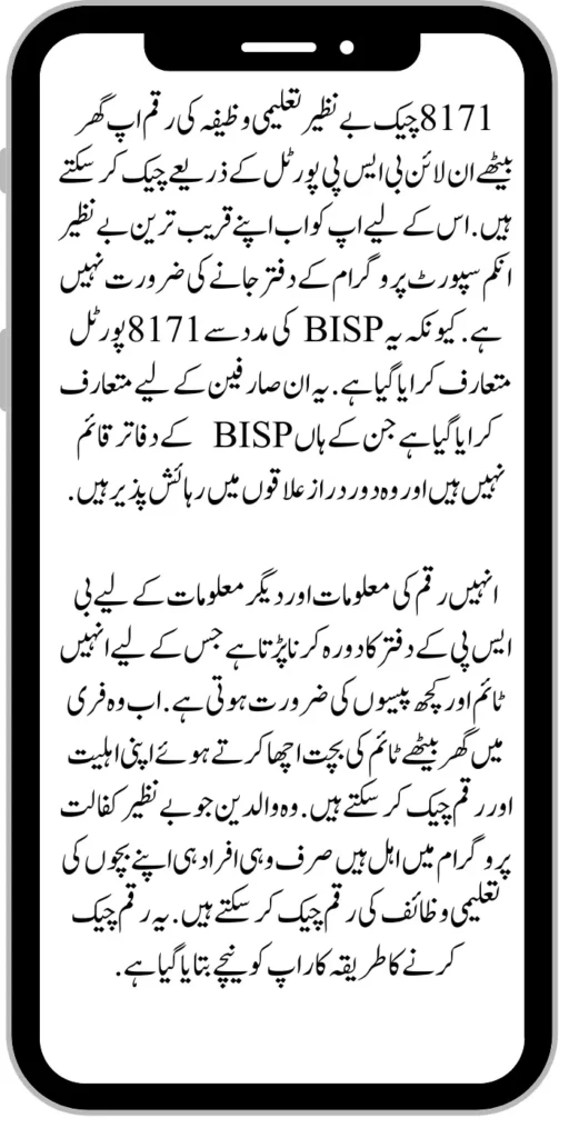 8171 Check Online Benazir Taleemi Wazaif Payment 9000 Start 2024