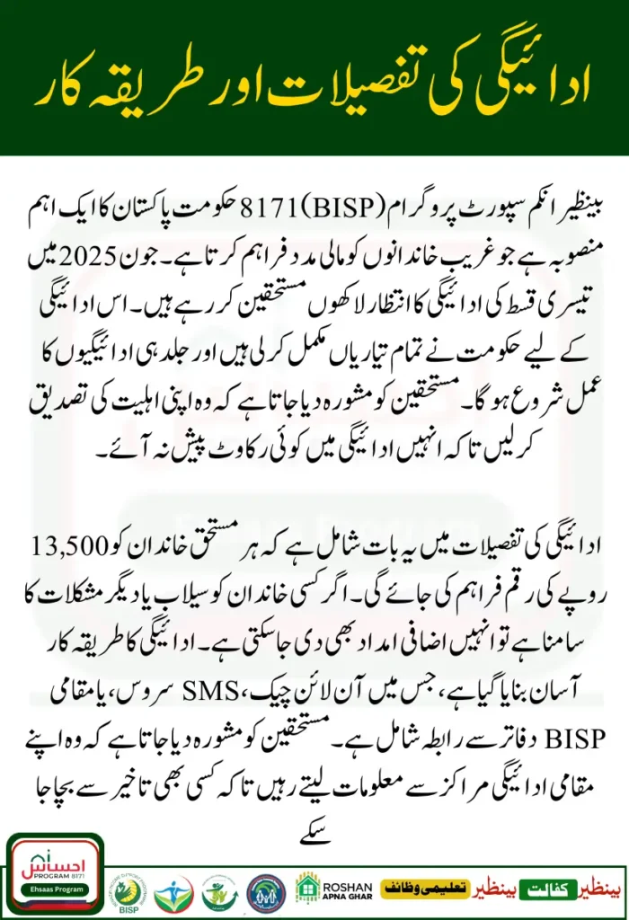 BISP 8171 3rd Phase Payment Date June